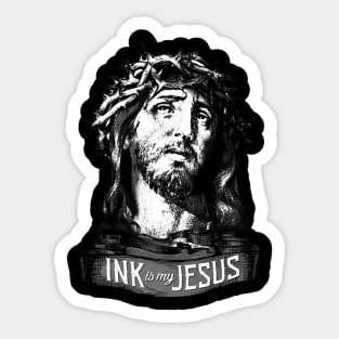 Jesus and Tattoos Sticker